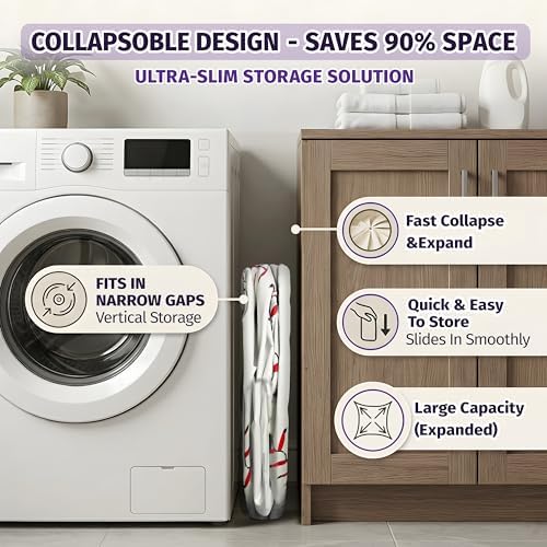 Boho Flowers Laundry Basket Oxford Cloth Foldable Hamper Holds 30+ Shirts