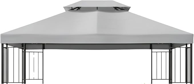 Garden Winds Reinforced RipLock 350 Replacement Canopy Top Cover Compatible with Easy Assembly 10' X 12' Gazebo Model MSD236247917053 - Slate Gray