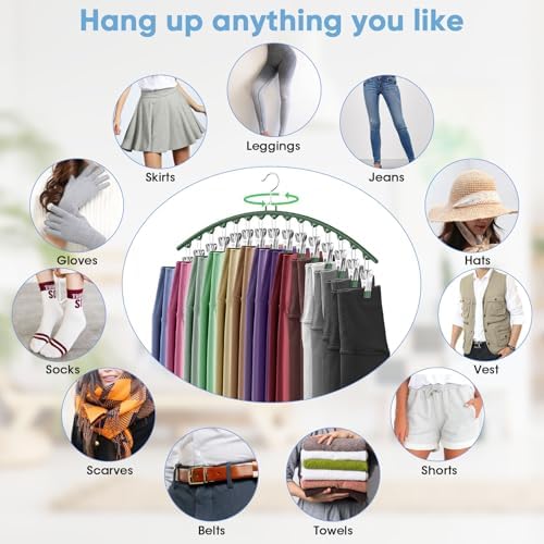 3 Pack Legging Organizer for Closet Hanging, Pants Hangers with Clips Metal