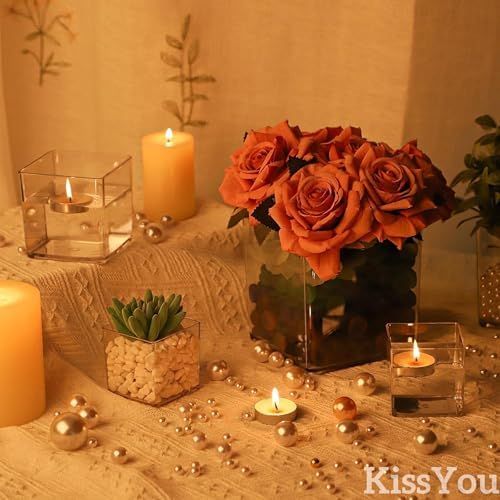 KissYou Acrylic Box for Candy Clear Display Boxes wit Lid Small Plastic Square Cube Jewelry Storage Box Birthday Wedding Graduation Party Decoration Decorative Boxes