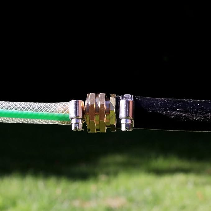 Solid Brass Garden Hose Repair kit Connector with Clamps 3/4" Barb x 3/4" Female,Fit for Garden Hose Fitting,Male and Female Hose Fittings