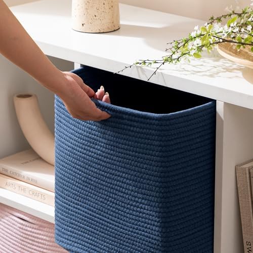 joybest 11inch Cube Storage Bins, Cotton Rope Woven Organizer Basket