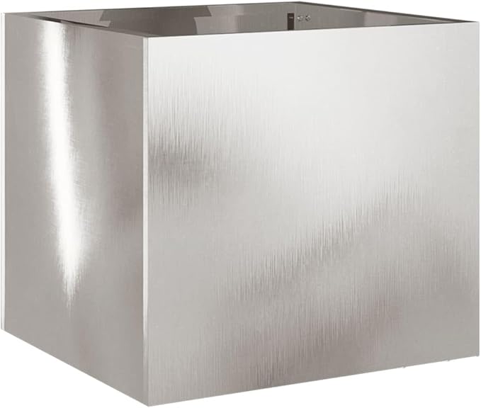 Stainless Steel Rectangular Planter for Small Plants, Large 12.6x11.8x11.4 Inch Modern Outdoor Indoor Planter with Polished Finish, Durable Rust-Resistant Metal for Balcony