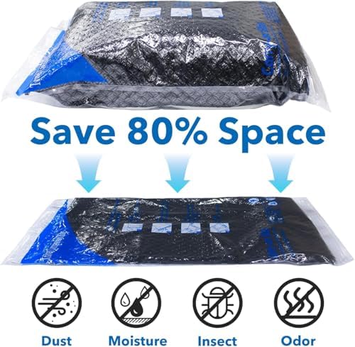 MEIQIHOME Vacuum Storage Bags, Space Saver Sealer Bags,Vacuum seal bags for clothing, Pillows, Comforters, Blankets, Bedding,Travel,32 COMBO