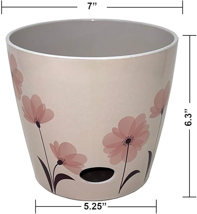 7” Self-Watering Pot – Eco-Friendly Bamboo Planter, Biodegradable & Plastic-Free, Indoor/Outdoor Plant Pot with Built-in Water Well for Healthy Root Growth