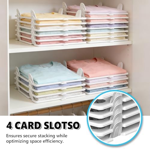 Accenter 10Pcs Stackable Closet Organizer & Shirt Folding Board Bundle