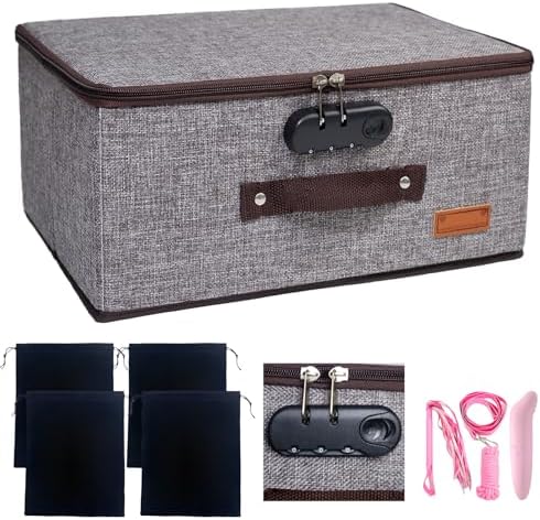 Lockable Game Toy Storage Bag Organizer 16 x 11.8 x 8.2 Inch, Heather Grey