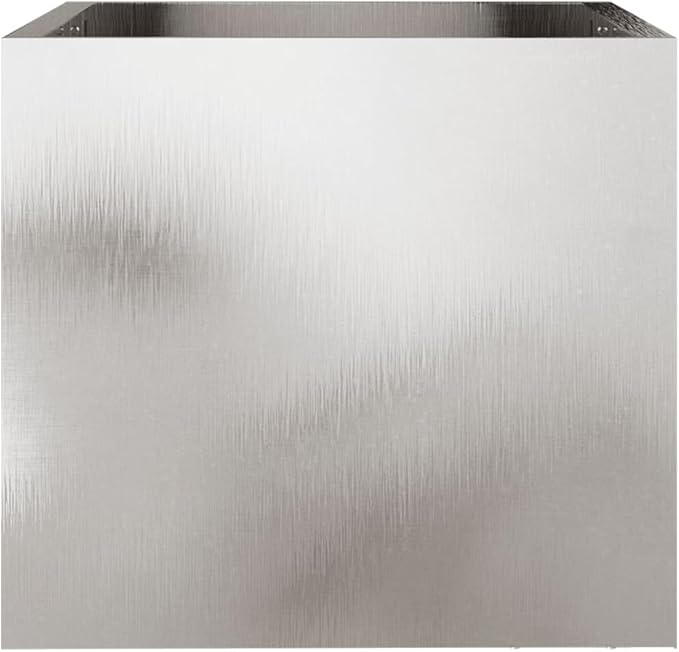 Stainless Steel Planter Set of 2 Medium Silver Rectangular Planters for Outdoor Garden Balcony Patio Decor Durable Rust-Resistant