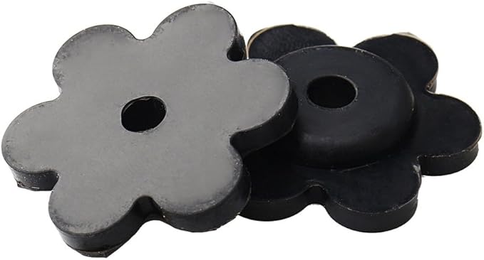 Garden Flag Stoppers, Rubber Garden Flags Pole Holder for Garden Flag Stand Small Black Flower Shape Yard Stoppers Indoor and Outdoor Use (5-Pack)