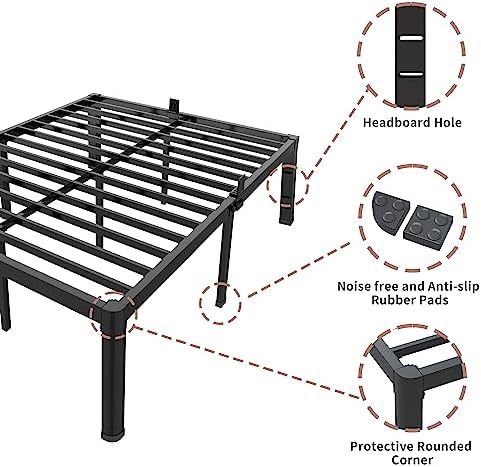 ROIL 12 Inch Twin Bed Frame with Rounded Corner & 4 Mattress Baffles