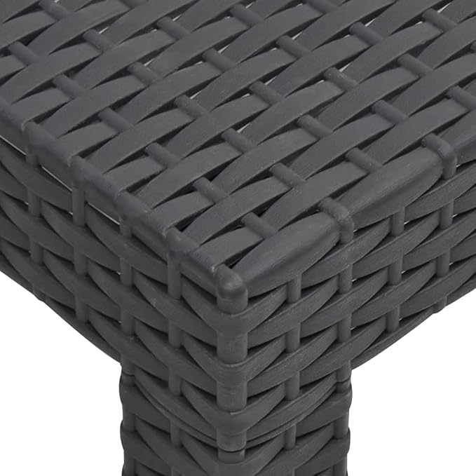 Garden Table Anthraciteshort,Side Table,Long Table,Square Table, Suitable for Porch, Garden, Cafe, Swimming Pool,Easy to Clean 22.8"x22.8"x16.1" PP