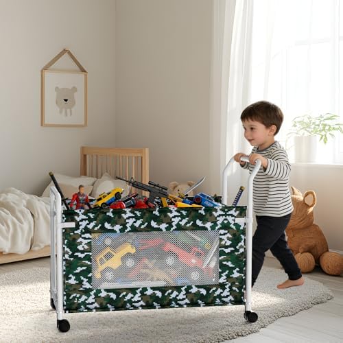 KEEGH Extra Large Toy Box for Kids, Heavy Duty Toy Storage, Camouflage