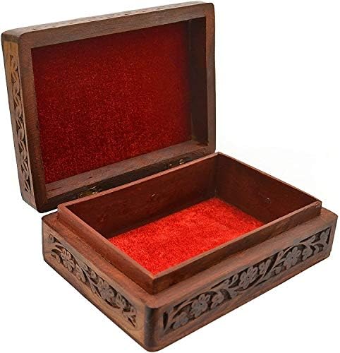 Wooden Jewelry Box for Girls | Women - Organizer Storage Display Case Birthday Gifts for Mom (Design 1)