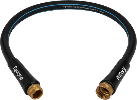 Fevone 3 ft Garden Hose Male to Female, Hose Reel Connector Hose 3 ft, Lead Hose for Hose Reel, 5/8 Inner Diameter Hose, 3/4 Brass Fittings