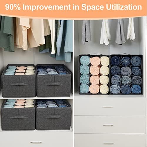 12-Grid Closet Organizers and Storage Bins with Dividers for Clothes,1 Pack