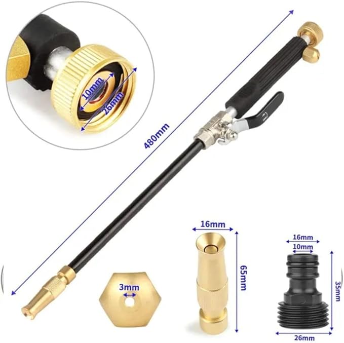 Hicks Ridge Garden Hose Nozzle Sprayer - Heavy Duty High Power Water Wand - Pressure Washer Gun Attachment - Garden Hose Jet Nozzle