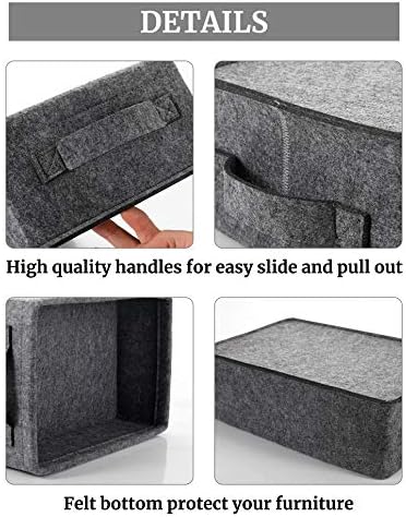 Small Basket Shallow Storage Baskets Felt Storage Basket Bin Long Narrow Basket for Towels Dog Cat Toys Office Supplies Dippers Baby Toys Storage Basket Light Gray