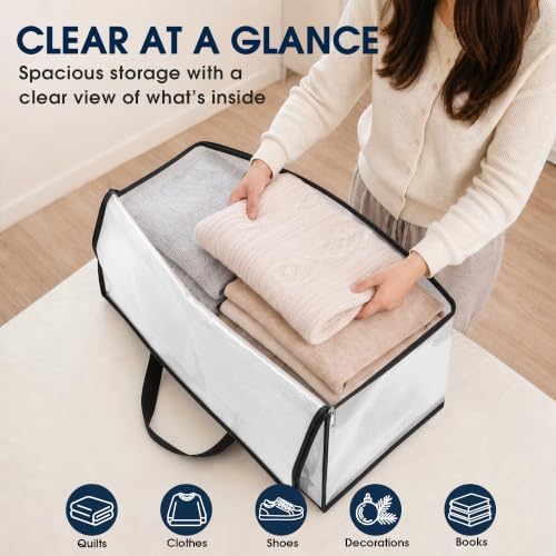 HomeHacks Moving Bags, Heavy Duty Storage Bags for Clothes, 6 Pack 93L