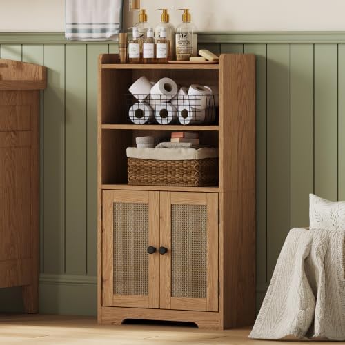 ChooChoo Small Bathroom Storage Cabinet with 2 Door and Shelves