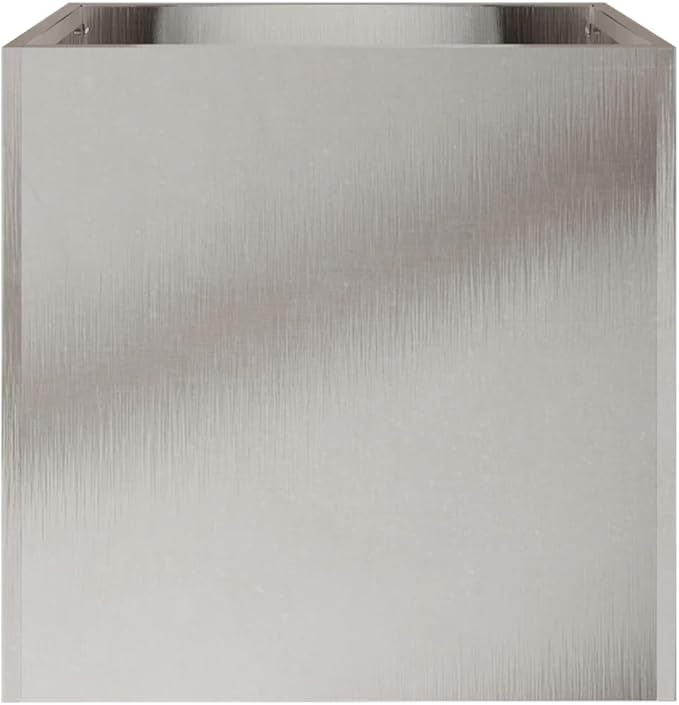 Stainless Steel Rectangular Planter for Small Plants Modern Design Indoor Outdoor Use Large Size 12.6x11.8x11.4 Inches Polished Finish Durable Rust Resistant