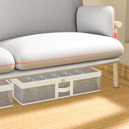 Underbed Storage Bag Under Bed Storage Container Bags with Handle & Zipper Closet Organizers and Storage Bags Foldable Underbed Storage Bags for Blankets, Clothing, Comforter