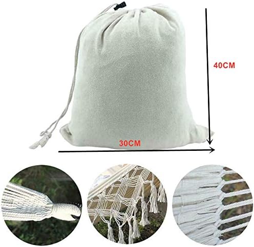 Outdoor Hammock Garden Cotton Hammock Macrame Fringe Hammocks Boho Balcony Hammocks with Handmade Tassels 2 Person Double Hamock 480lbs for Home,Backyard,Beach,Patio