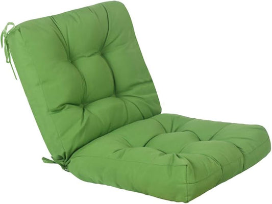 QILLOWAY Outdoor Chair Cushion for Patio Furniture, Waterproof Patio Cushions with Ties, Fade Resistant Replacement Pads for Outdoor Rocking Chairs,Green