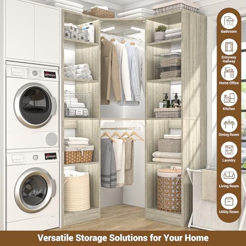 Besiost Corner Closet System with 12 Shelves, 39.2" Corner Organizer