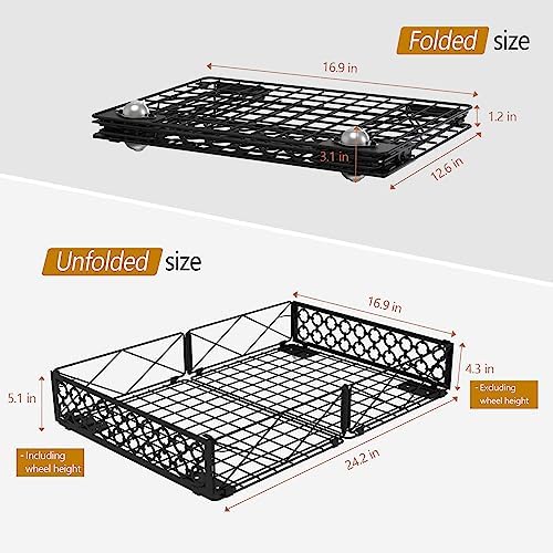 NADAMOO Under Bed Storage with Wheels, Low Profile Rolling Organizer Bins