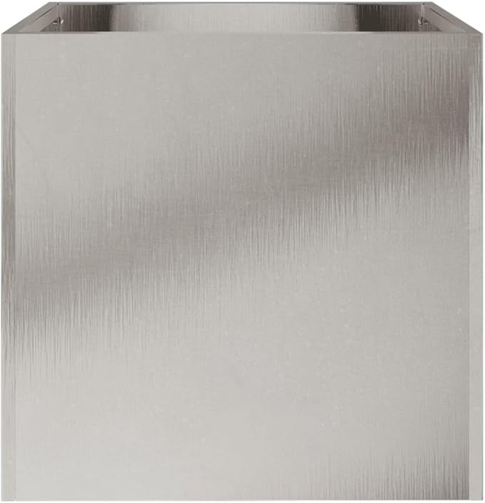 Stainless Steel Planter Set of 2 Medium Silver Rectangular Planters for Outdoor Garden Balcony Patio Decor Durable Rust-Resistant