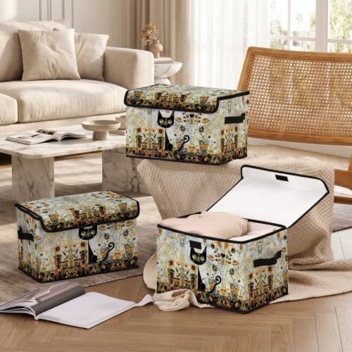 Fabric Storage Bins with Lids,Under Bed Storage Containers 3Pack