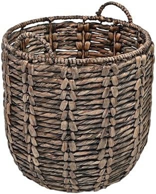 happimess Laurel Hand-Woven Abaca Storage Basket 19", Brown