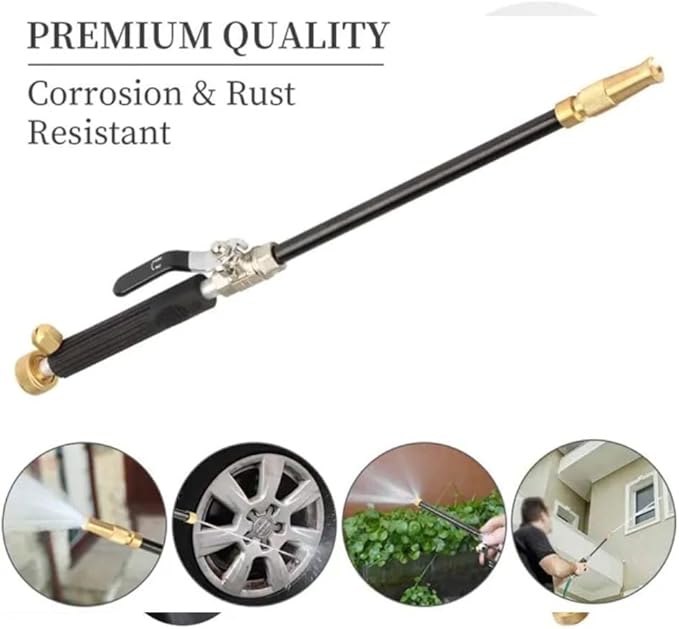 Hicks Ridge Garden Hose Nozzle Sprayer - Heavy Duty High Power Water Wand - Pressure Washer Gun Attachment - Garden Hose Jet Nozzle