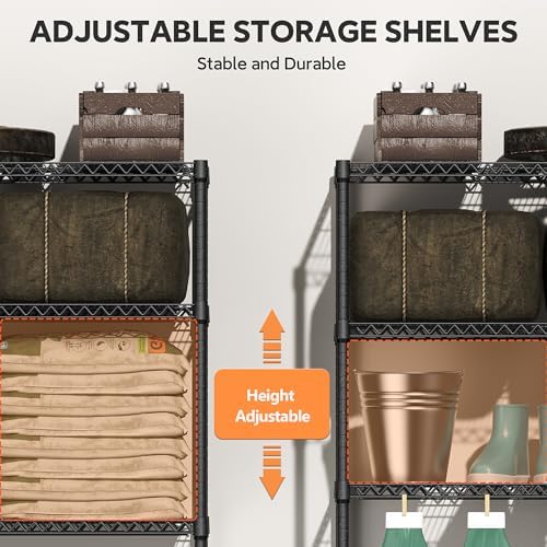 M MZG 2400LBS 35.5" W Standing Shelf Units Wire Rust-Proof Outdoor Storage Shelving 4-Tier Utility Shelving Unit for Garden Home,Kitchen,Office Dark Grey 17.7" D x 35.5" W x 59.4" H