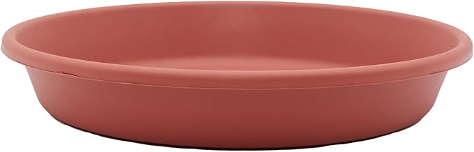 The HC Companies Flower Pot Saucers - Plastic Plant Saucer for Outdoors & Indoors - Traditional Design Plant Pot Trays for Water Drainage - Durable & Stylish Round Plant Tray (12-inch Clay)
