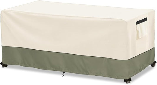 Outdoor Coffee Table Cover 42 W x 26 D x 16 H Inches,600D Heavy Duty Waterproof Outdoor Table Cover,Patio Rectangle Table Covers ,Beige