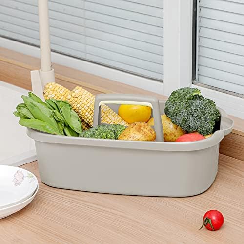 Large Cleaning Supplies Caddy Portable Shower Caddy Basket Light Grey