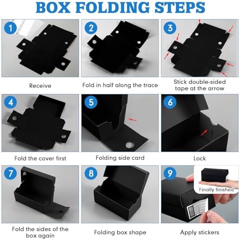 Fullhawl 20 Sets Mini Shoe Boxes for Party Favors with Label, Black