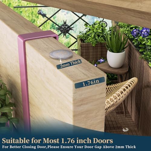 Consumest Over The Door Hooks Organizer - 3 Tier Door Hanger with 9 Coat Hooks & 2 Mesh Basket, Back Storage Organizer Hanging Towels for Bathroom, Bedroom, Pink