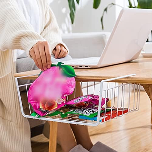 Under Shelf Basket 2 Pack Pantry Shelf Organizer White Metal Cabinet Shelf