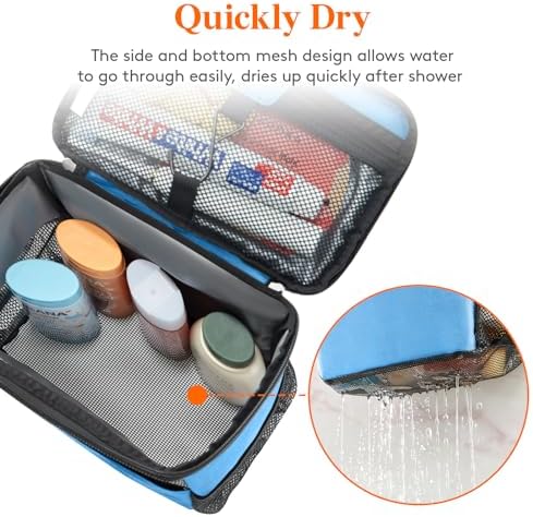 Lifewit Mesh Shower Caddy Bag Portable for College Dorm Room Essentials, Hanging Organizer Basket, Quick Dry Tote Bag for Camping, Bathroom, Beach, Travel, Medium, Blue | Portable, Quick Dry, College Dorm Room Essentials, Tote Bag for Toiletry, Bathroo...