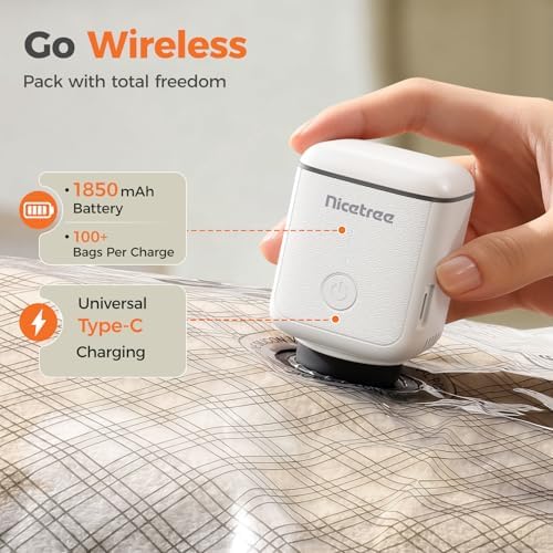 Nicetree 17-Pack Vacuum Storage Bags for Travel with Rechargeable Pump