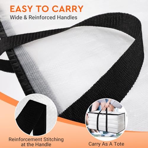 HomeHacks Large Moving Bags, Heavy Duty Clear Storage Bags, 6 Pack 125L