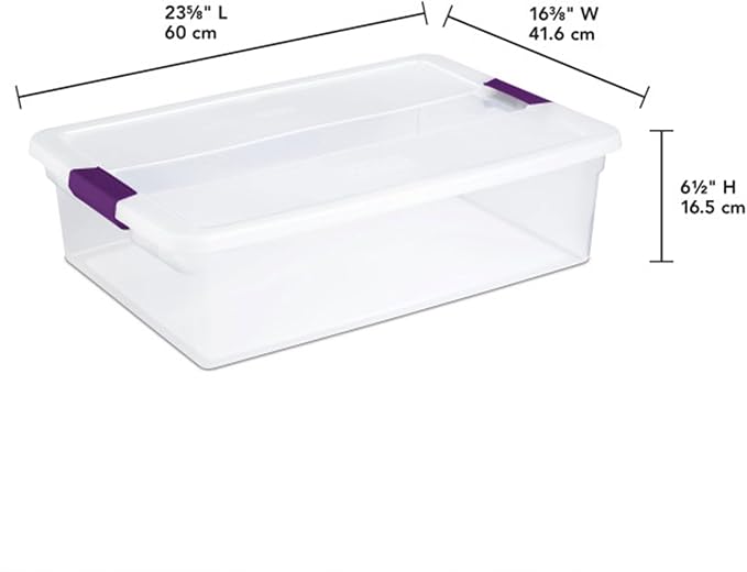 Sterilite 24-Pack 32 Quart ClearView Latch Box, Stackable Organizer Bins with Latching Lids - Clear Plastic Organization Containers for Closet, Bedroom, Shelving Units and Everyday Home Storage