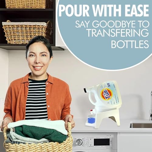 Liquid Laundry Detergent Holder Stand with Drip Tray - 1 Pack - White