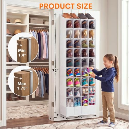 Ofiray-home Over the Door Shoe Organizer, 30-40 Pairs