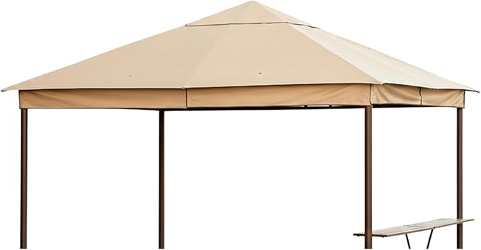Garden Winds Durable 350 Replacement Canopy Top Compatible with Sonoma Outdoors 2010 10' x 10' Gazebo Model RN73277 - Beige