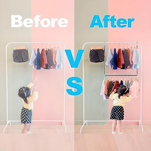 Adjustable Hanging Closet Rod, Extender Hanging Rod, Closet Hanging Organizer, Heavy Duty Closet Bar, Hanging Rod (Black, 1 Pack)