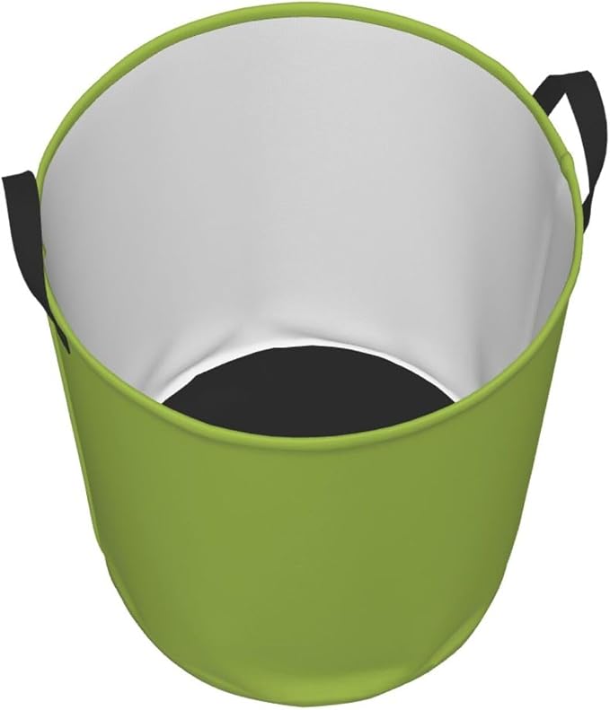 19.6" Large Laundry Hamper Bag, Lime Green Trend Color Collapsible Laundry Basket Dirty Clothes Organizer Washing Bin for Family Essentials Storage