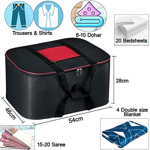 Storite 6 Pack Moisture Proof Nylon Large Underbed Storage Bag For Clothes